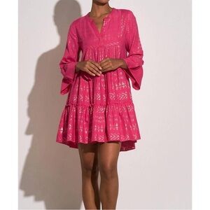 ELAN Clara dress in pink and gold Size Medium New